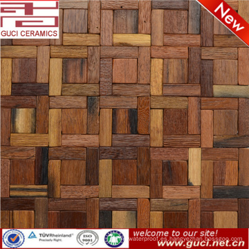 El diseño caliente cuadrado del producto mezcló la teja de mosaico de madera sólida para la pared